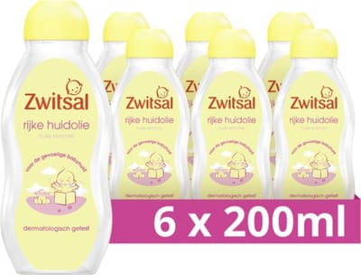 Zwitsal Baby – Rijke Huidolie 200 ml (6 stuks)