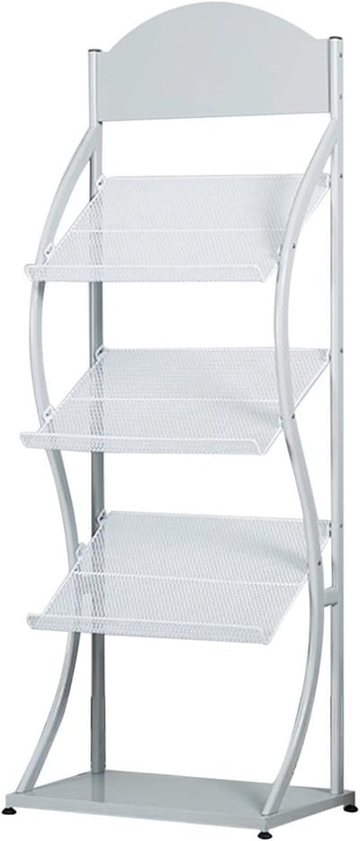 Tijdschriftenrek - Brochurehouder - Documenten Presenteren - Stijlvol Ladderontwerp - 3 Ruime Planken - Wit