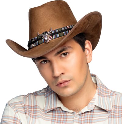 Boland - Hoed cowboy Django bruin - 59 - Volwassenen - Unisex - Cowboy - Indiaan