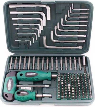 Mannesmann Bitset - 139-delig - Chroom Vanadium Staal - T-greep - Groen