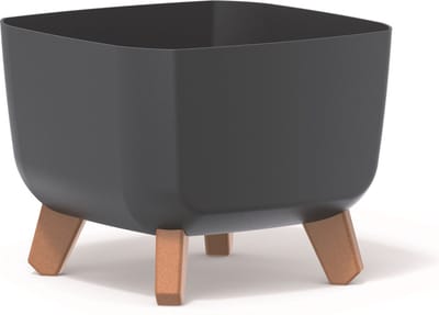Prosperplast Gracia - Vierkante Bloempot met Afneembare Poten - 29x29x22cm Antraciet
