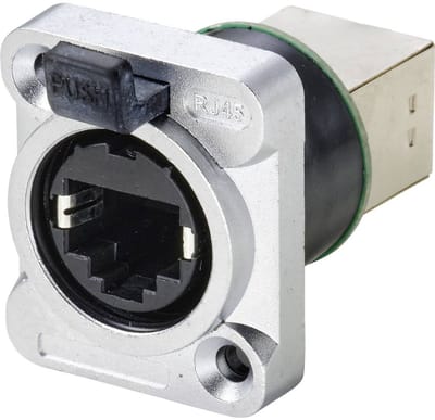 TRU COMPONENTS TC-9554640 RJ45-dataconnector Bus, recht Aantal polen (sensoren) 8P8C Nikkel 1 stuk(s)