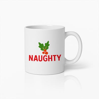 Naughty Kerst Koffiemok 330ml – Grappige Feestdagen Mok met Kerst Ontwerp – Leuk Cadeau voor Vrienden, Familie & Collega’s
