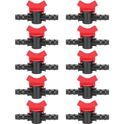 10 STUKS 1/2 Tuinslang Irrigatiekoppelingen Steekwartel In-Line Klep Tuinirrigatie Connector black