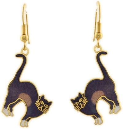 Behave - Oorhangers met kattenhanger paars - Artistiek accent