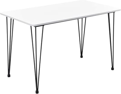 Eettafel MDF en staal 120x70 cm in wit