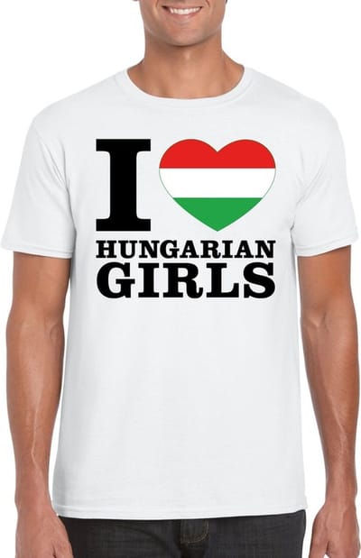 I love Hungarian girls t-shirt wit heren - Hongarije shirt S