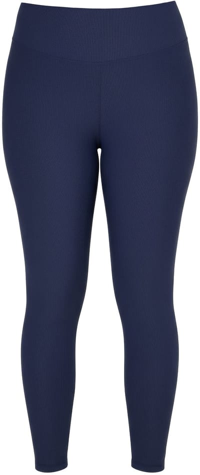 Studio Untold - Dames - Geribbelde legging strakke pijpen elastische tailleband - Nachtblauw - Maat 42+