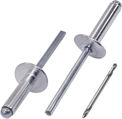 30x Grote Flens Blindklinknagels Aluminium 5x25mm inclusief Boortje - Sterke Popnagel Set
