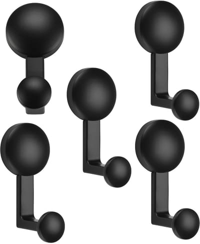 SOTECH 5 stuks Jashaken RIO zwart mat 96 x 45 x 45,5 mm met onzichtbare bevestiging Jashaken uit de BlackLine collectie