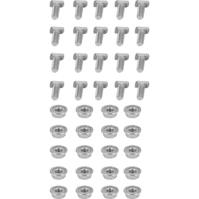Set van 20 M6-schroeven van roestvrij staal 304 met flensmoer, bevestigingsmiddelen, kasbenodigdheden