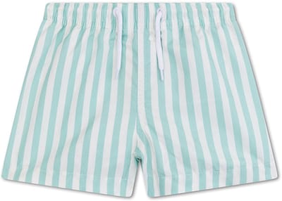 Swim Essentials - Zwembroek Jongens 1-2 jaar - Groen/Wit - gestreept - Zwemshort - Kleuter