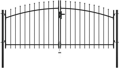 Dubbele Tuinpoort - Dichte Poort - Tuin Afscheiden - Stevige Stalen Constructie - 300 x 150 cm - Zwart