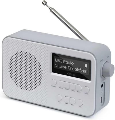 Draagbare Digitale DAB/DAB+ en FM Radio met Bluetooth, Dubbele Wekker en Oplaadbare Batterij