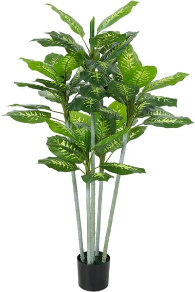 Kunstmatige Calathea plant 150cm hoog cement pot binnen