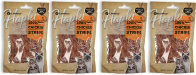 Premium Kattensnacks met Kip - Voordelige Set van 4 Zakjes (85g elk) - Gezonde Traktatie voor Katten - Geschikt voor Alle Leeftijden - Natuurlijke Ingrediënten zonder Toegevoegde Suikers