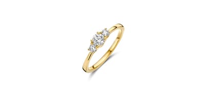Blush Ring LG1008Y/54 14k Geelgoud 1x0.30crt en 2x0.10crt G SI Briljant Lab Grown Diamanten Maat 54