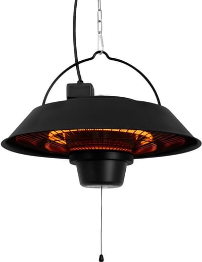Terrasverwarmer Hangend - Infrarood Heater - Buiten Zitten - Directe Warmte - 1500W - Zwart