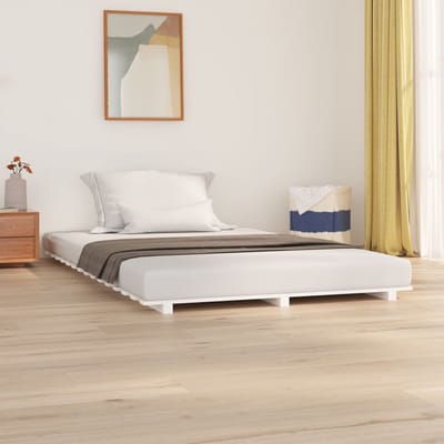 Vloerbed – Laag Bedframe – Minimalistisch Design – Stevig en Comfortabel – Geschikt voor Elke Slaapkamer - Wit