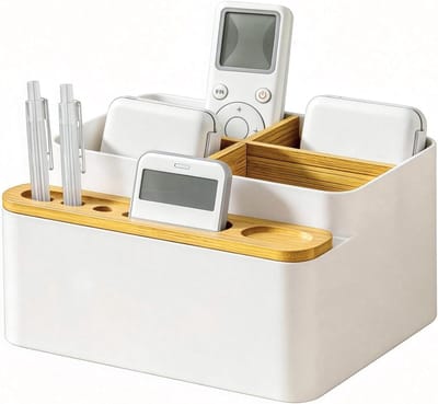 Afstandsbediening Houder - Afstandsbediening Organizer - Bureau Opruimen - Stabiele Constructie - 17x19x11.5 cm - Wit