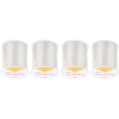 4 Rouleaux Fil à Perles 109yd Long 0.03in Diamètre Fibre Élastique Résistant à l'Usure Fil pour Bracelet pour