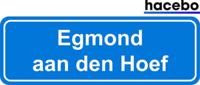 Hacebo - Plaatsnaam Sticker - 29x10 CM - Egmond aan den Hoef sticker - Verkeersborden sticker - grappige cadeaus - Egmond aan den Hoef