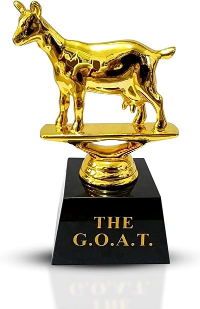 Grappige Geit Trofee "Greatest of All Time" voor Teams en Kantoor