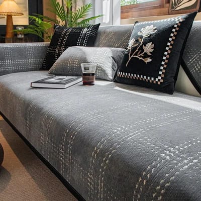 Groot Ruit Sofa Kussen voor Alle Seizoenen Universele Antislip Sofa Hoes Luxe Senior Hoes Nieuw Rugleuning Hoes Doek Handdoek 70x70cm 1pcs