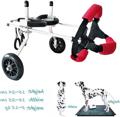 Huisdier Rolstoel - Mobiliteit Hulp - Hond Lopen - Lichtgewicht Aluminium - 5-15kg - Zilver