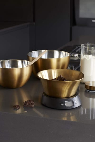 DYNA® Keukenweegschaal Digitaal Met Kom - Keukenweegschaal - Keukenweegschaal Digitaal - Zwart/Goud - 22cm x 22cm x 13cm