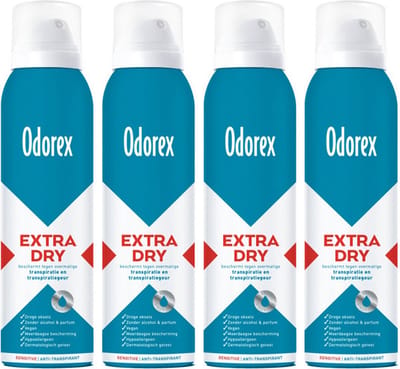 Odorex Extra Dry Deodorant Spray Sensitive - 4x 150ml - voordeelverpakking