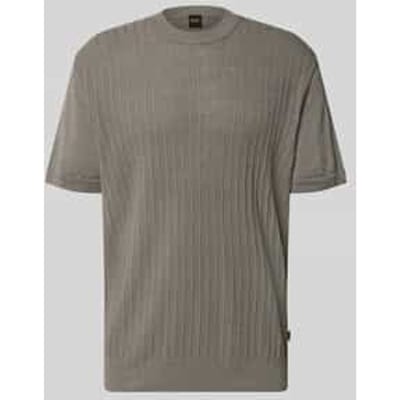 regular fit T-shirt van mix van katoen en linnen model 'KAJORDINO'
