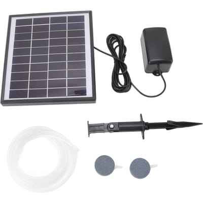 Pompe à oxygène solaire 10V 6W Antichoc Petite Légère Pompe à eau à air solaire pour aquariums piscines