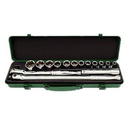 Dopsleutelset TOPTUL 1/2 zeskant 15 stuks (8 mm-27 mm)