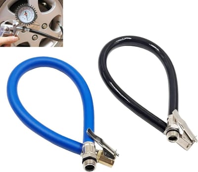 Set van 2 Banden Vulslangen, Ventielverlenging, Luchtdrukpomp Accessoires voor Auto's en Motorfietsen