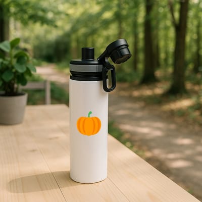 Hacebo® - Pompoen waterfles met draaidop grijs - Groente - Groente liefhebbers - halloween - herfstvrucht - water fles - 850ML