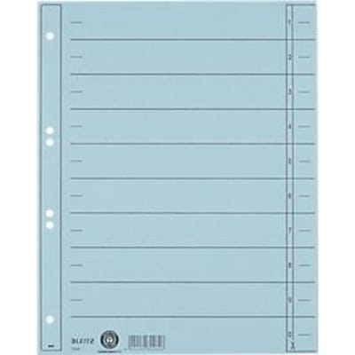 Leitz Staffeltabblad Karton - Beschrijfbare Tabs, 2/4-rings - Voor Ordners en Ringbanden - Lichtblauw