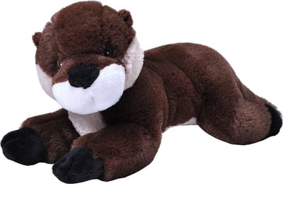 Wild Republic Eco-kins pluche knuffel rivier otter - 30 cm - wildlife speelgoed - cadeau voor kinderen