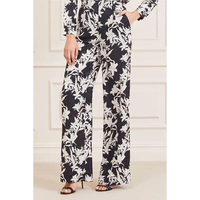 GUESS Marciano By  Sunburst Wideleg Pan Sunburst Black Print Maat: 38 | Wijde Broeken Outlet | Dames | Zwart