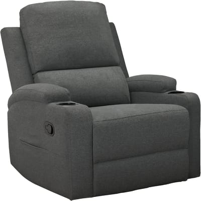 DALLAS-Fauteuil met handmatige functie in stof antraciet