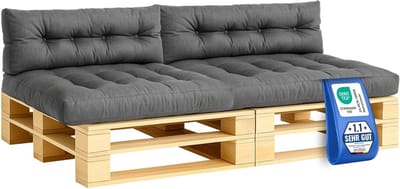 Waterdichte Palletkussenset voor Buiten - Zitkussens voor Europallets met Spanbanden