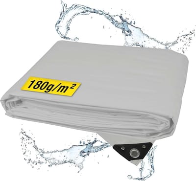 Waterdicht Afdekzeil 180 g/m² - 4 x 8 m - Scheurvast en UV-bestendig - Ideaal voor Auto, Tuinmeubelen, en Zandbakken
