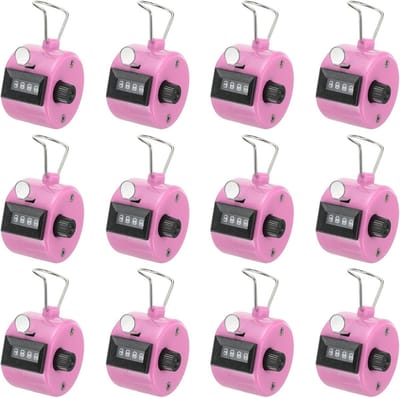 Mechanische Handteller Tally Klik Teller 4-Cijferig Set van 12 voor Sport, Breien, Inventaris