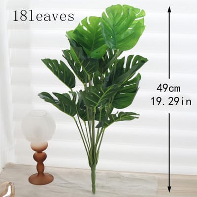 1- 18 Vorken Kunstmatige Monstera Planten Nep Palmboom Plastic Schildpadbladeren Groene Hoge Planten Voor Thuis Tuin Kamer Decor