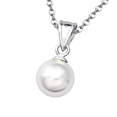 Montebello Ketting Belma - 925 Zilver E-Coating - Parel - Ø8mm - 45cm