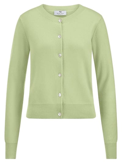 Cardigan en 100% kasjmier Van Peter Hahn groen