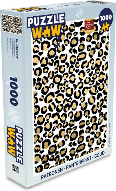 Puzzel Patronen - Panterprint - Goud - Legpuzzel - Puzzel 1000 stukjes volwassenen