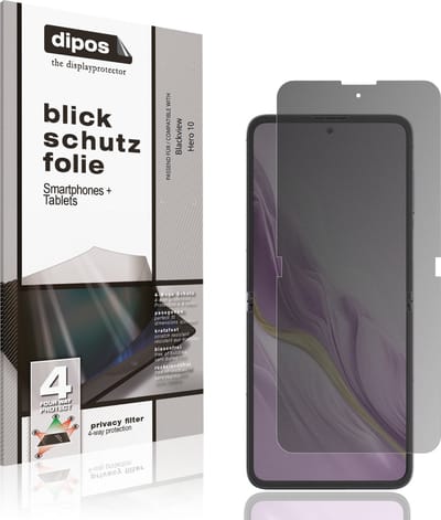 dipos – Matte Privacy Screenprotector geschikt voor Blackview Hero 10 Buitenkant | Anti-Spy Beschermfolie