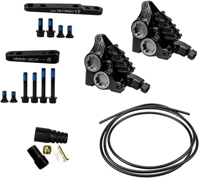 Fiets Remklauw - Hydraulische Rem - Racefiets Onderhoud - Vier Zuigers - Flat Mount - Zwart