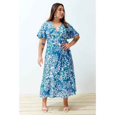 Curve damesjurken met bloemenprint, lang en kort, casual en relaxed, plus size.